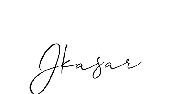 The best way (Allison_Script) to make a short signature is to pick only two or three words in your name. The name Jkasar include a total of six letters. For converting this name. Jkasar signature style 2 images and pictures png