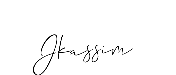Allison_Script is a professional signature style that is perfect for those who want to add a touch of class to their signature. It is also a great choice for those who want to make their signature more unique. Get Jkassim name to fancy signature for free. Jkassim signature style 2 images and pictures png