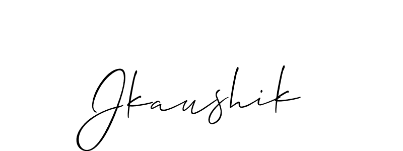 How to make Jkaushik signature? Allison_Script is a professional autograph style. Create handwritten signature for Jkaushik name. Jkaushik signature style 2 images and pictures png