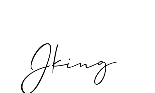 Allison_Script is a professional signature style that is perfect for those who want to add a touch of class to their signature. It is also a great choice for those who want to make their signature more unique. Get Jking name to fancy signature for free. Jking signature style 2 images and pictures png
