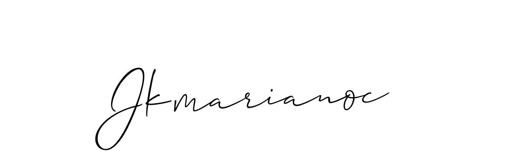 How to Draw Jkmarianoc signature style? Allison_Script is a latest design signature styles for name Jkmarianoc. Jkmarianoc signature style 2 images and pictures png