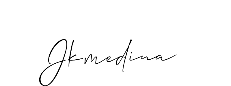 Also we have Jkmedina name is the best signature style. Create professional handwritten signature collection using Allison_Script autograph style. Jkmedina signature style 2 images and pictures png