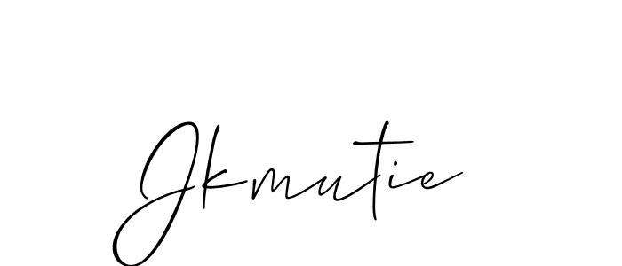 It looks lik you need a new signature style for name Jkmutie. Design unique handwritten (Allison_Script) signature with our free signature maker in just a few clicks. Jkmutie signature style 2 images and pictures png