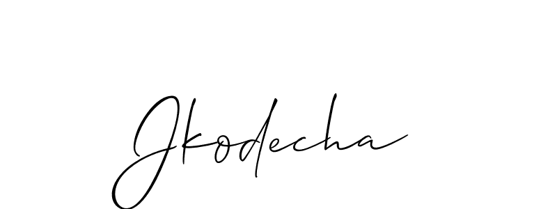 Also we have Jkodecha name is the best signature style. Create professional handwritten signature collection using Allison_Script autograph style. Jkodecha signature style 2 images and pictures png