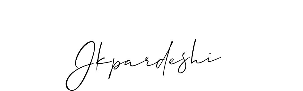 Create a beautiful signature design for name Jkpardeshi. With this signature (Allison_Script) fonts, you can make a handwritten signature for free. Jkpardeshi signature style 2 images and pictures png