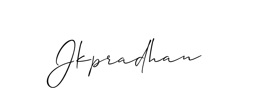 The best way (Allison_Script) to make a short signature is to pick only two or three words in your name. The name Jkpradhan include a total of six letters. For converting this name. Jkpradhan signature style 2 images and pictures png