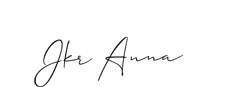 How to make Jkr Anna signature? Allison_Script is a professional autograph style. Create handwritten signature for Jkr Anna name. Jkr Anna signature style 2 images and pictures png