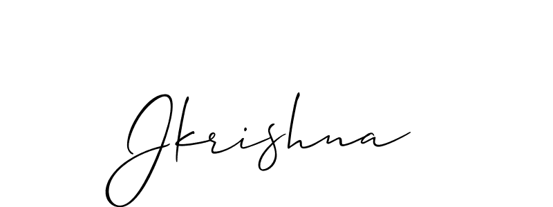 Use a signature maker to create a handwritten signature online. With this signature software, you can design (Allison_Script) your own signature for name Jkrishna. Jkrishna signature style 2 images and pictures png