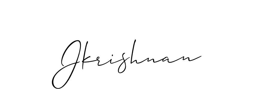 Use a signature maker to create a handwritten signature online. With this signature software, you can design (Allison_Script) your own signature for name Jkrishnan. Jkrishnan signature style 2 images and pictures png