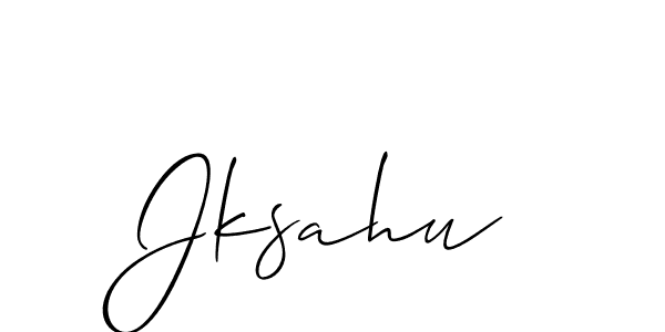 Allison_Script is a professional signature style that is perfect for those who want to add a touch of class to their signature. It is also a great choice for those who want to make their signature more unique. Get Jksahu name to fancy signature for free. Jksahu signature style 2 images and pictures png