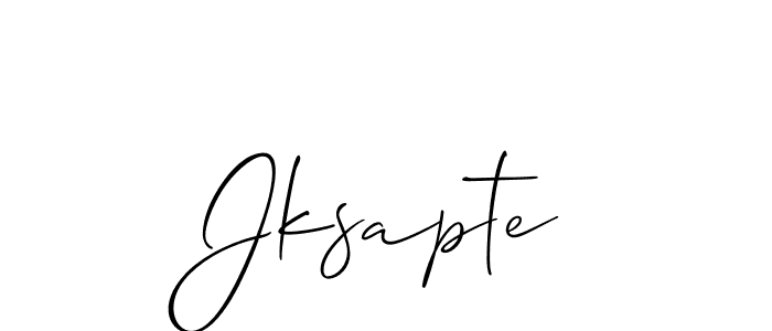 Allison_Script is a professional signature style that is perfect for those who want to add a touch of class to their signature. It is also a great choice for those who want to make their signature more unique. Get Jksapte name to fancy signature for free. Jksapte signature style 2 images and pictures png