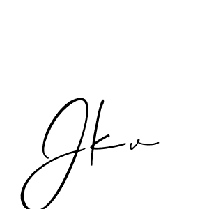 Make a beautiful signature design for name Jkv. With this signature (Allison_Script) style, you can create a handwritten signature for free. Jkv signature style 2 images and pictures png