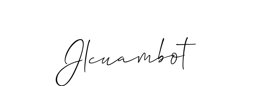 Allison_Script is a professional signature style that is perfect for those who want to add a touch of class to their signature. It is also a great choice for those who want to make their signature more unique. Get Jlcuambot name to fancy signature for free. Jlcuambot signature style 2 images and pictures png