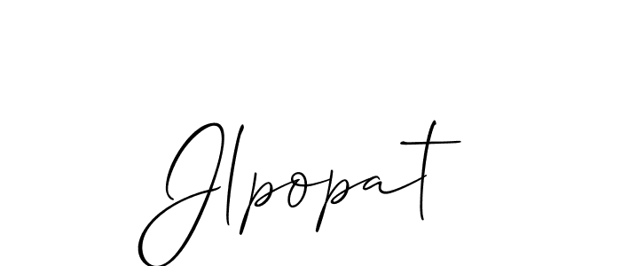 Use a signature maker to create a handwritten signature online. With this signature software, you can design (Allison_Script) your own signature for name Jlpopat. Jlpopat signature style 2 images and pictures png
