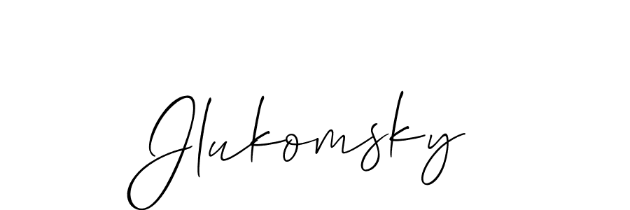 Allison_Script is a professional signature style that is perfect for those who want to add a touch of class to their signature. It is also a great choice for those who want to make their signature more unique. Get Jlukomsky name to fancy signature for free. Jlukomsky signature style 2 images and pictures png
