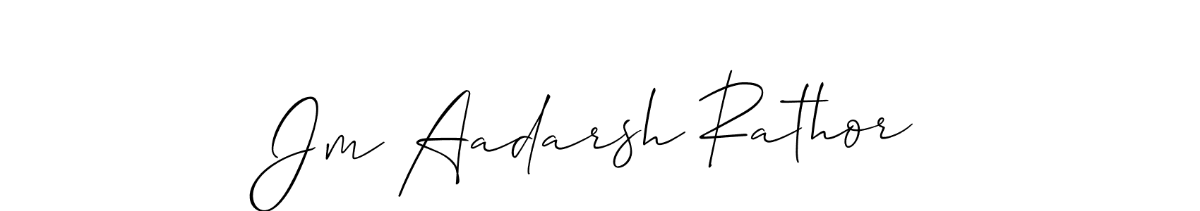 Also You can easily find your signature by using the search form. We will create Jm Aadarsh Rathor name handwritten signature images for you free of cost using Allison_Script sign style. Jm Aadarsh Rathor signature style 2 images and pictures png