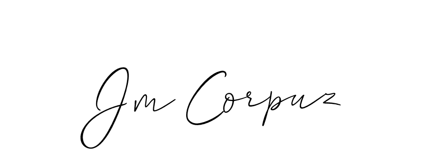 How to make Jm Corpuz name signature. Use Allison_Script style for creating short signs online. This is the latest handwritten sign. Jm Corpuz signature style 2 images and pictures png