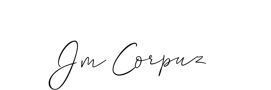 Jm Corpuz stylish signature style. Best Handwritten Sign (Allison_Script) for my name. Handwritten Signature Collection Ideas for my name Jm Corpuz. Jm Corpuz signature style 2 images and pictures png