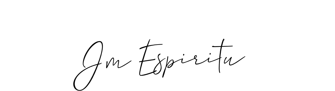 Design your own signature with our free online signature maker. With this signature software, you can create a handwritten (Allison_Script) signature for name Jm Espiritu. Jm Espiritu signature style 2 images and pictures png