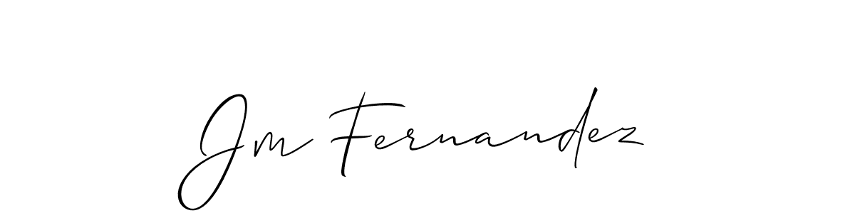 Use a signature maker to create a handwritten signature online. With this signature software, you can design (Allison_Script) your own signature for name Jm Fernandez. Jm Fernandez signature style 2 images and pictures png