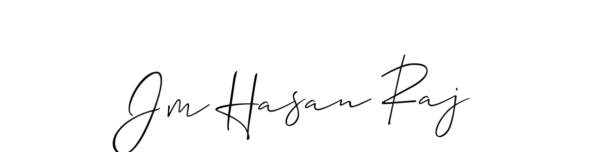 Make a beautiful signature design for name Jm Hasan Raj. With this signature (Allison_Script) style, you can create a handwritten signature for free. Jm Hasan Raj signature style 2 images and pictures png