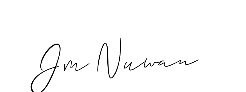 How to Draw Jm Nuwan signature style? Allison_Script is a latest design signature styles for name Jm Nuwan. Jm Nuwan signature style 2 images and pictures png