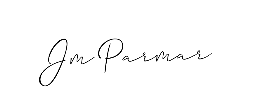 The best way (Allison_Script) to make a short signature is to pick only two or three words in your name. The name Jm Parmar include a total of six letters. For converting this name. Jm Parmar signature style 2 images and pictures png