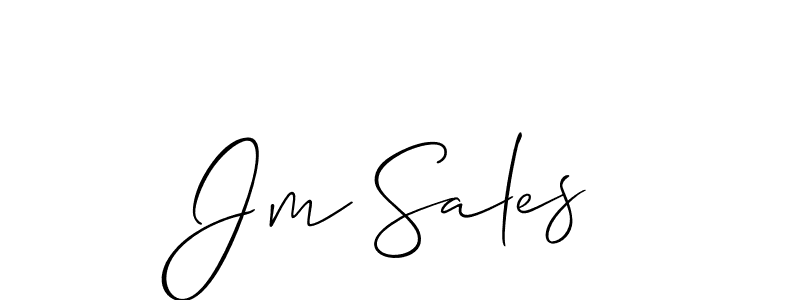 Also we have Jm Sales name is the best signature style. Create professional handwritten signature collection using Allison_Script autograph style. Jm Sales signature style 2 images and pictures png