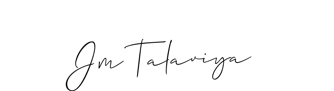 Use a signature maker to create a handwritten signature online. With this signature software, you can design (Allison_Script) your own signature for name Jm Talaviya. Jm Talaviya signature style 2 images and pictures png