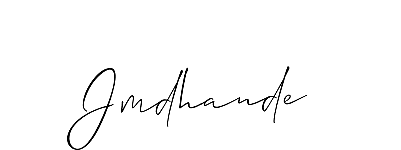How to Draw Jmdhande signature style? Allison_Script is a latest design signature styles for name Jmdhande. Jmdhande signature style 2 images and pictures png