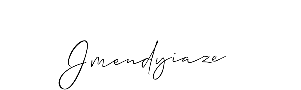 Make a beautiful signature design for name Jmendyiaze. With this signature (Allison_Script) style, you can create a handwritten signature for free. Jmendyiaze signature style 2 images and pictures png