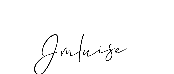 Allison_Script is a professional signature style that is perfect for those who want to add a touch of class to their signature. It is also a great choice for those who want to make their signature more unique. Get Jmluise name to fancy signature for free. Jmluise signature style 2 images and pictures png
