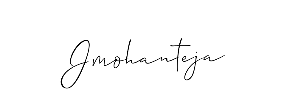 It looks lik you need a new signature style for name Jmohanteja. Design unique handwritten (Allison_Script) signature with our free signature maker in just a few clicks. Jmohanteja signature style 2 images and pictures png