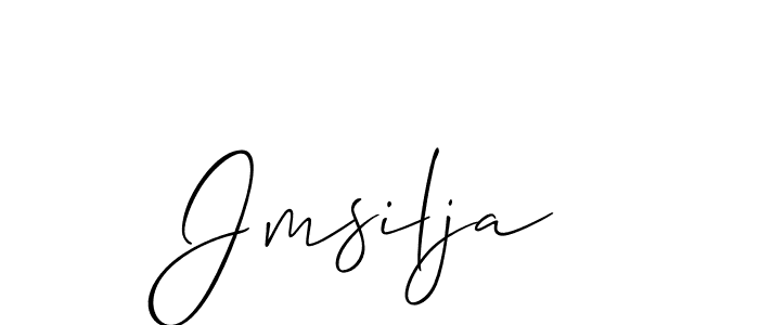 It looks lik you need a new signature style for name Jmsilja. Design unique handwritten (Allison_Script) signature with our free signature maker in just a few clicks. Jmsilja signature style 2 images and pictures png