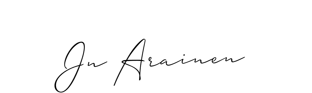 Use a signature maker to create a handwritten signature online. With this signature software, you can design (Allison_Script) your own signature for name Jn Arainen. Jn Arainen signature style 2 images and pictures png