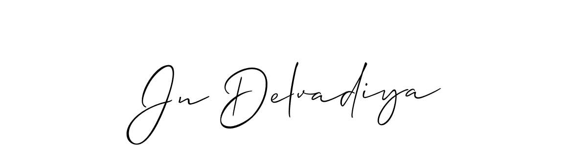 You should practise on your own different ways (Allison_Script) to write your name (Jn Delvadiya) in signature. don't let someone else do it for you. Jn Delvadiya signature style 2 images and pictures png