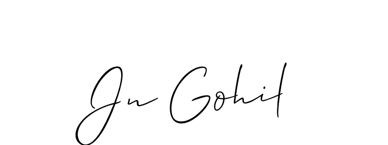 Use a signature maker to create a handwritten signature online. With this signature software, you can design (Allison_Script) your own signature for name Jn Gohil. Jn Gohil signature style 2 images and pictures png