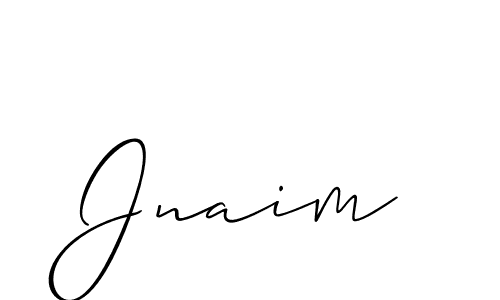 Use a signature maker to create a handwritten signature online. With this signature software, you can design (Allison_Script) your own signature for name Jnaim. Jnaim signature style 2 images and pictures png