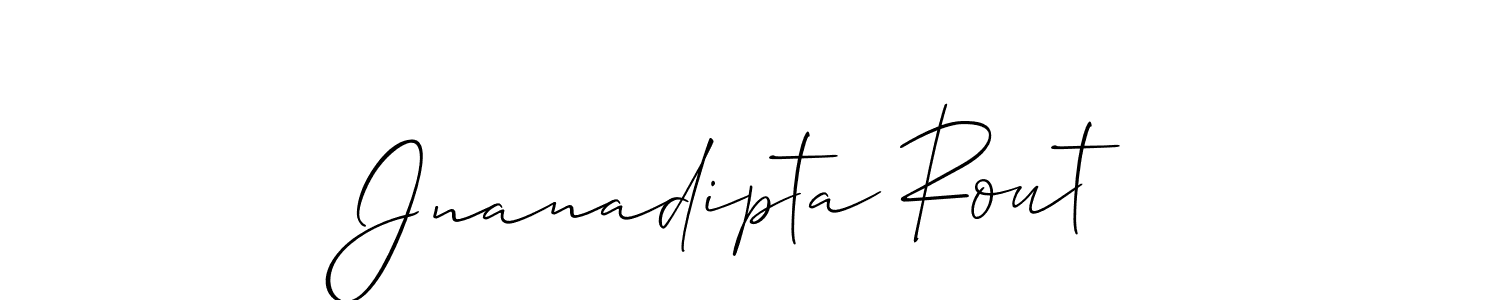 It looks lik you need a new signature style for name Jnanadipta Rout. Design unique handwritten (Allison_Script) signature with our free signature maker in just a few clicks. Jnanadipta Rout signature style 2 images and pictures png