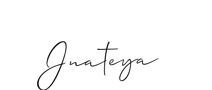 Use a signature maker to create a handwritten signature online. With this signature software, you can design (Allison_Script) your own signature for name Jnateya. Jnateya signature style 2 images and pictures png