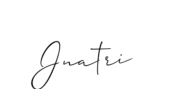 The best way (Allison_Script) to make a short signature is to pick only two or three words in your name. The name Jnatri include a total of six letters. For converting this name. Jnatri signature style 2 images and pictures png