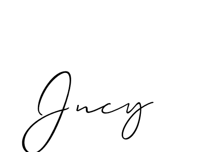 Use a signature maker to create a handwritten signature online. With this signature software, you can design (Allison_Script) your own signature for name Jncy. Jncy signature style 2 images and pictures png