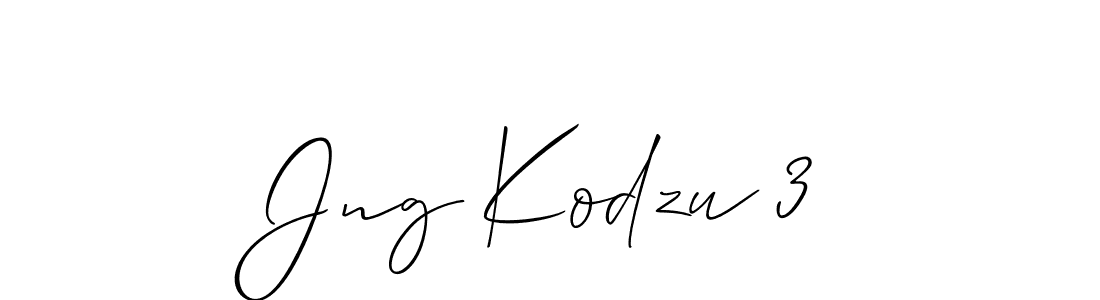 Design your own signature with our free online signature maker. With this signature software, you can create a handwritten (Allison_Script) signature for name Jng Kodzu 3. Jng Kodzu 3 signature style 2 images and pictures png