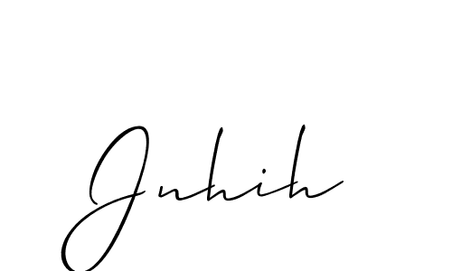 The best way (Allison_Script) to make a short signature is to pick only two or three words in your name. The name Jnhih include a total of six letters. For converting this name. Jnhih signature style 2 images and pictures png