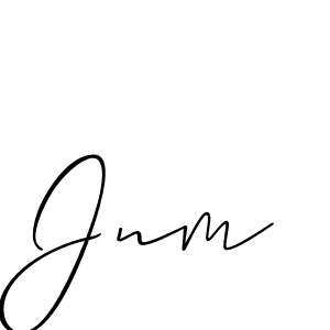 The best way (Allison_Script) to make a short signature is to pick only two or three words in your name. The name Jnm include a total of six letters. For converting this name. Jnm signature style 2 images and pictures png