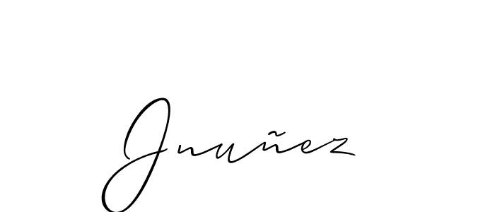 Jnuñez stylish signature style. Best Handwritten Sign (Allison_Script) for my name. Handwritten Signature Collection Ideas for my name Jnuñez. Jnuñez signature style 2 images and pictures png