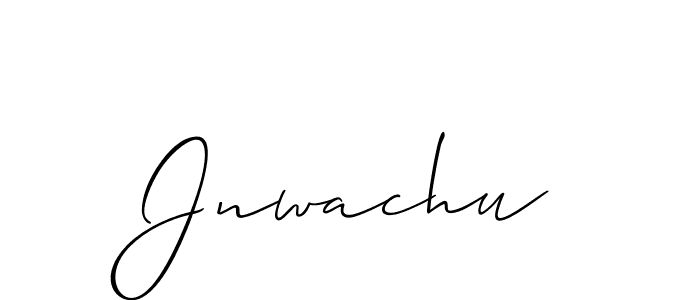 How to Draw Jnwachu signature style? Allison_Script is a latest design signature styles for name Jnwachu. Jnwachu signature style 2 images and pictures png