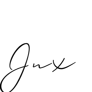 Design your own signature with our free online signature maker. With this signature software, you can create a handwritten (Allison_Script) signature for name Jnx. Jnx signature style 2 images and pictures png