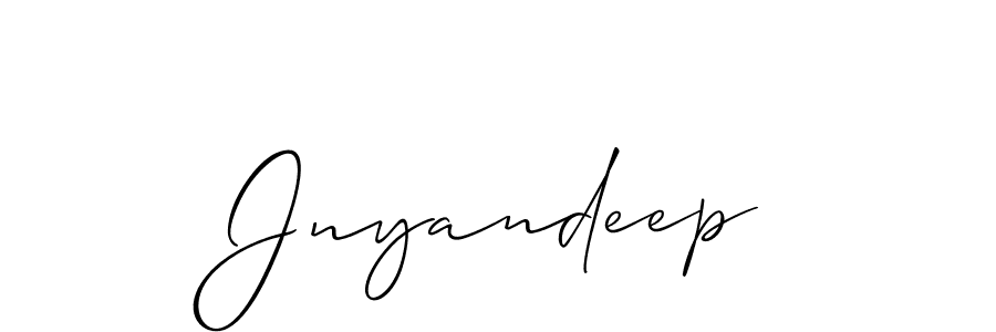 Also we have Jnyandeep name is the best signature style. Create professional handwritten signature collection using Allison_Script autograph style. Jnyandeep signature style 2 images and pictures png
