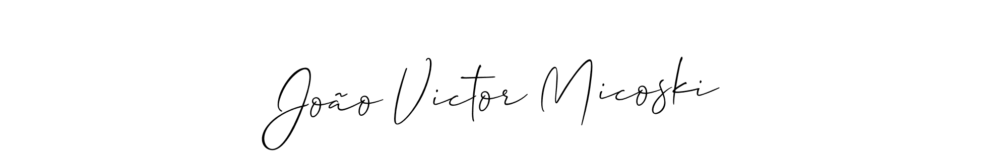 How to make João Victor Micoski name signature. Use Allison_Script style for creating short signs online. This is the latest handwritten sign. João Victor Micoski signature style 2 images and pictures png